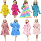 Один шт. разноцветное шерстяное Смешанное пальто для кукол, высококачественная одежда, модное платье ручной работы, цветной свитер, зимний наряд для куклы Барби