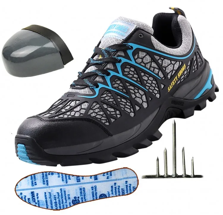Men's Steel Toe Cap Safety Shoes Light Breathable Outdoor Adventure Sneakers Puncture-proof Work Ankle Boots Protective Footwear | Обувь