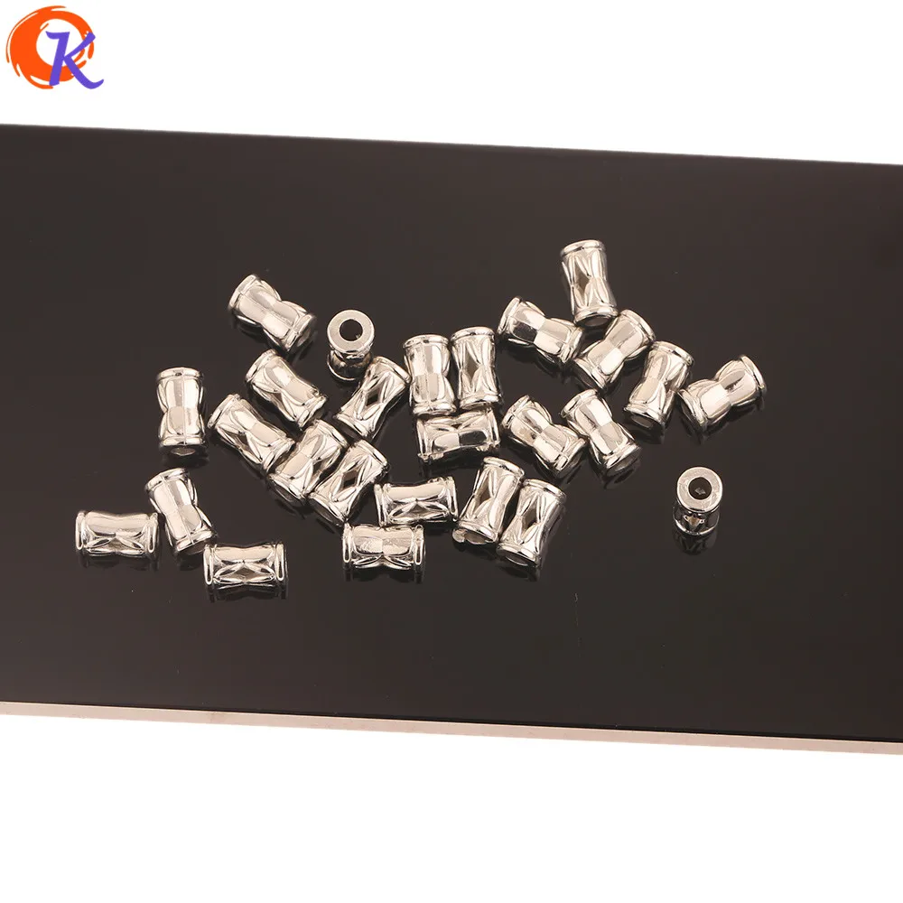 Акриловые бусины/фурнитура для сережек/родиевое покрытие/Форма цилиндра/ручная