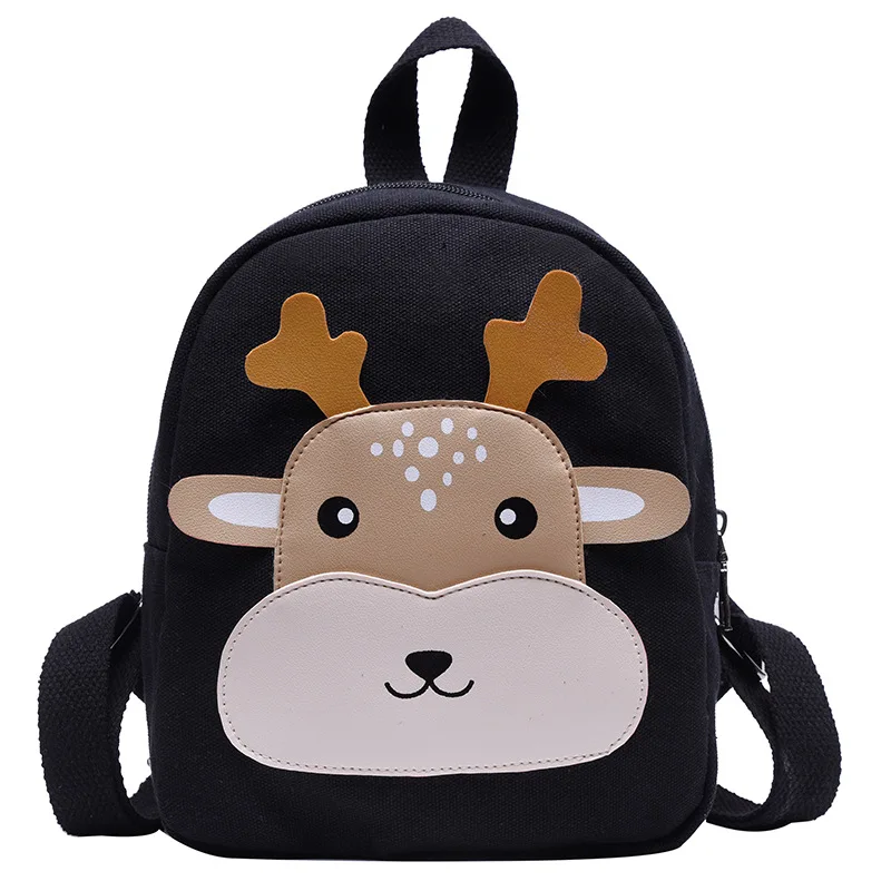 

Cartoon animal backpack female Korean color contrast deer stitching backpack cute bear bag ins schoolbag