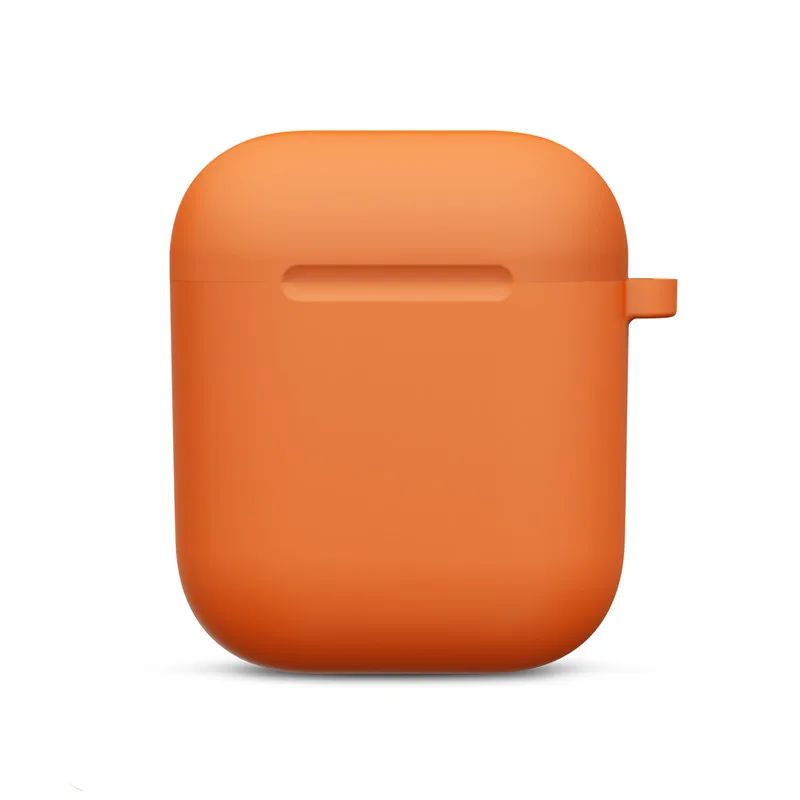 Мини Мягкий силиконовый чехол для Apple Airpods противоударный чехол для Apple гарнитура для Airpods чехол s ультра тонкий Air Pods защитный чехол - Цвет: Dark Orange