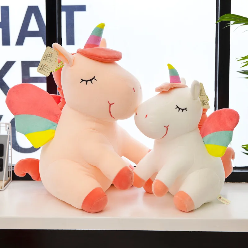 

Cute Rainbow Unicorn Plush Doll High Quality Soft Unicorn Stuffed Animal Toy Baby Appease Sleeping Pillow Birthday Gift for Kids