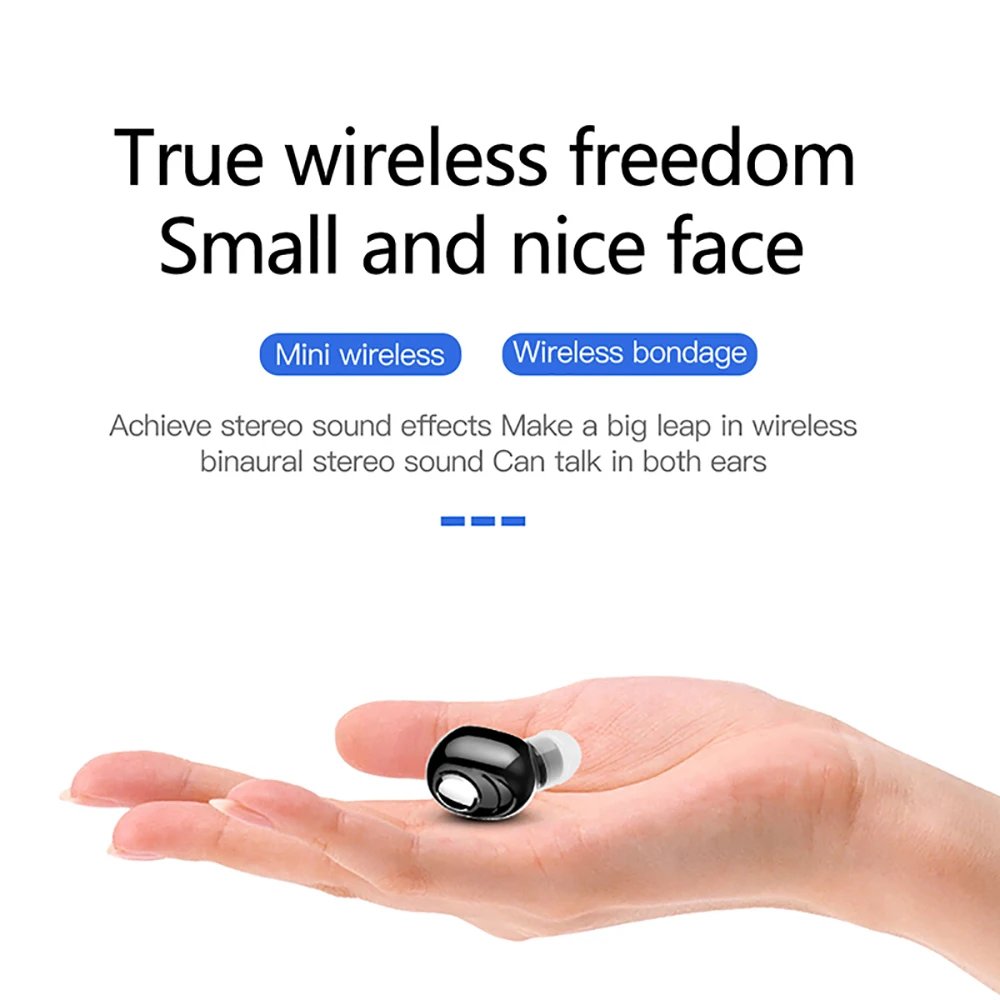 Rovtop мини беспроводные Bluetooth наушники 5 0 стерео с микрофоном спортивные для бега