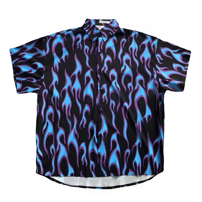 

Мужская и женская Свободная рубашка с коротким рукавом, в уличном стиле, лето 2021