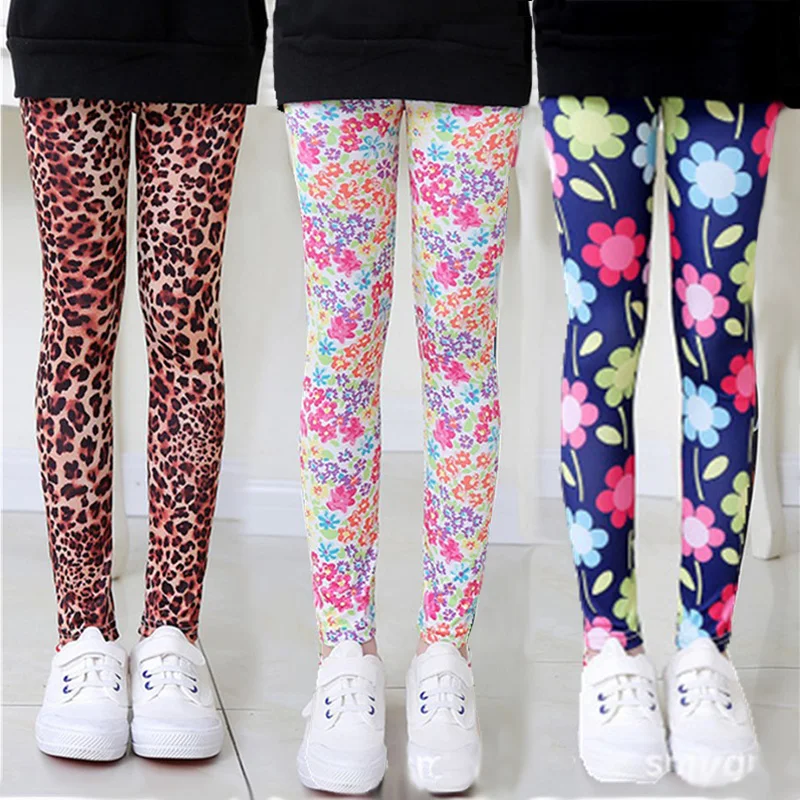 

Girls Legging Floral Pants For Kids Clothes Teenager Skinny Trousers Children Slim Leggins Baby Clothing 2021 Spring Autumn