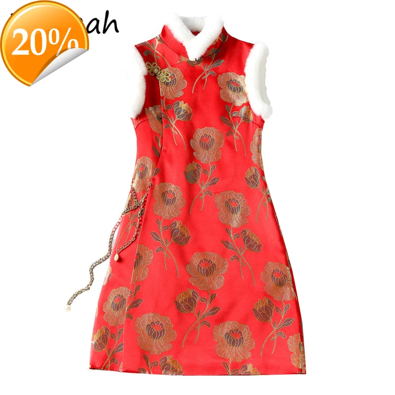 

Women Fashion Summer runway Party A-Line Dress Sleeveless Elegant Bodycon Printed Ladies Vintage Jacquard Clothes 2021
