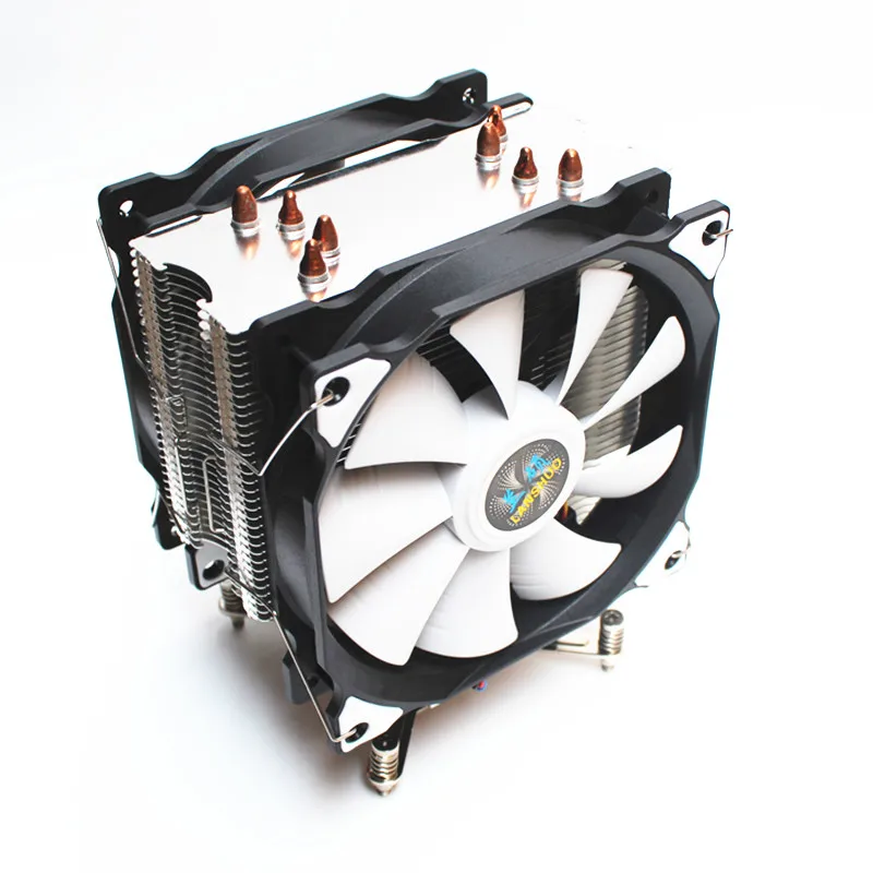 LANSHUO cpu тихий двойной вентилятор 4 тепловые трубки 4 провода интеллектуальный контроль температуры кулер для процессора вентилятор для Intel 775/1150/1155/1156/1366/