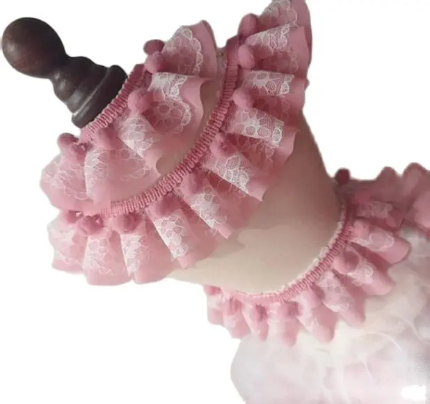 Горячая 3D вышивка 5 см розовая Цветочная кружевная ткань отделка лента сделай сам