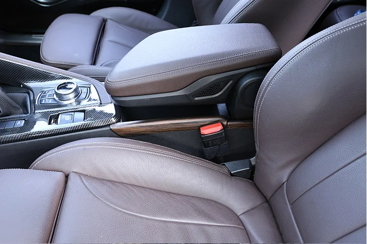 

Wood Grain Pine Color - ABS Plastic Car Middle Armrest Box Decoration Trim Cover for BMW X1 F48 2016-2019 & X2 F47 2018 LHD