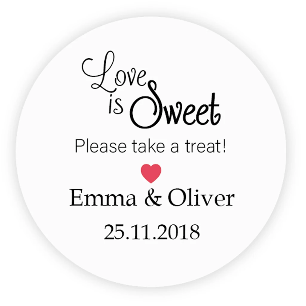 DouxArt 100 шт. пользовательских персонализированные Love is Sweet декоративные наклейки