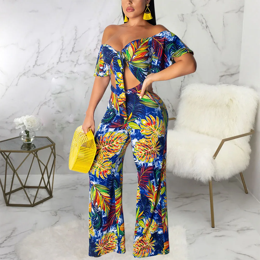 Женский костюм Fadzeco из 2 предметов пикантный комбинезон с принтом дерева коротким