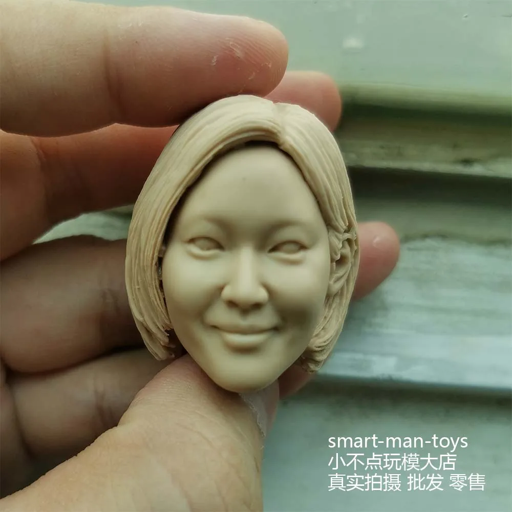 1/6 Неокрашенная голова азиатской девушки лепит короткие волосы женская подходит