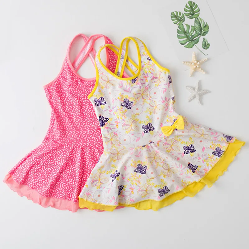 Женский слитный купальник для девочек-подростков купальный костюм с принтом