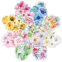 60pcs colorful flower stickers for notebooks stationery laptop plant sticker scrapbooking material aesthetic craft supplies