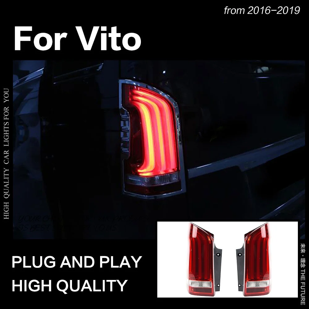

Car Styling for Vito Tail Lights 2014-2018 New Vito LED Tail Lamp LED DRL Turn Dynamic Signal Brake Reverse auto Accessories