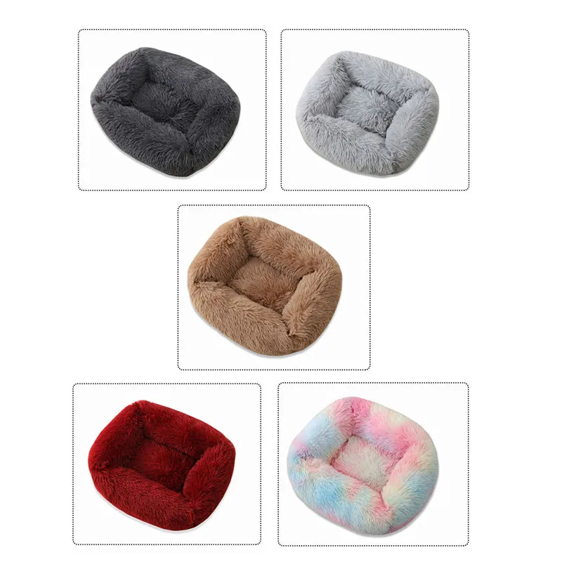 

Square Super Soft Dog Bed Warm Plush Cat Mat Dog Beds For Large Dogs Puppy Bed House Nest Cushion Pet Product Accessories