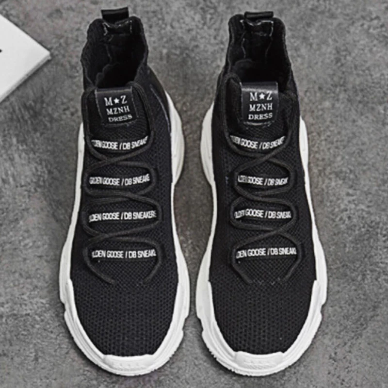 Женские кроссовки с рисунком акулы трикотажные дышащие носки модная обувь на