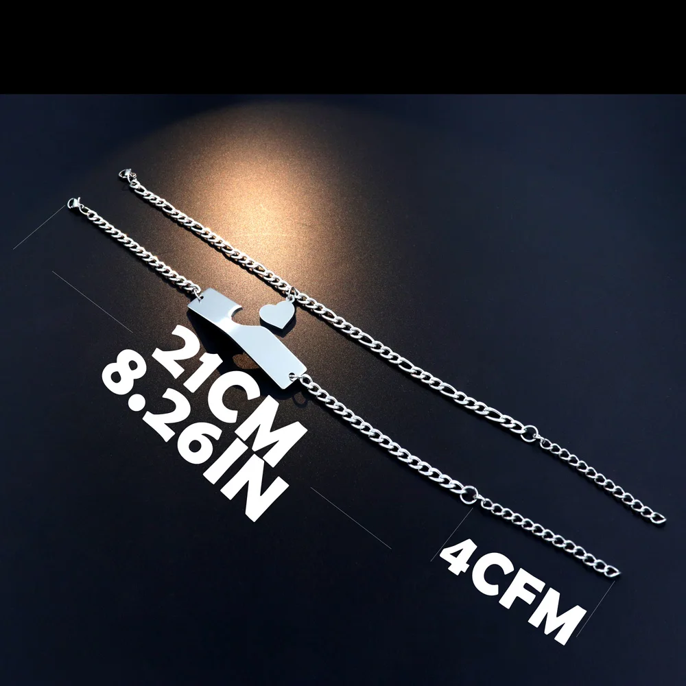 Браслет из нержавеющей стали для мужчин и женщин регулируемая Цепочка с