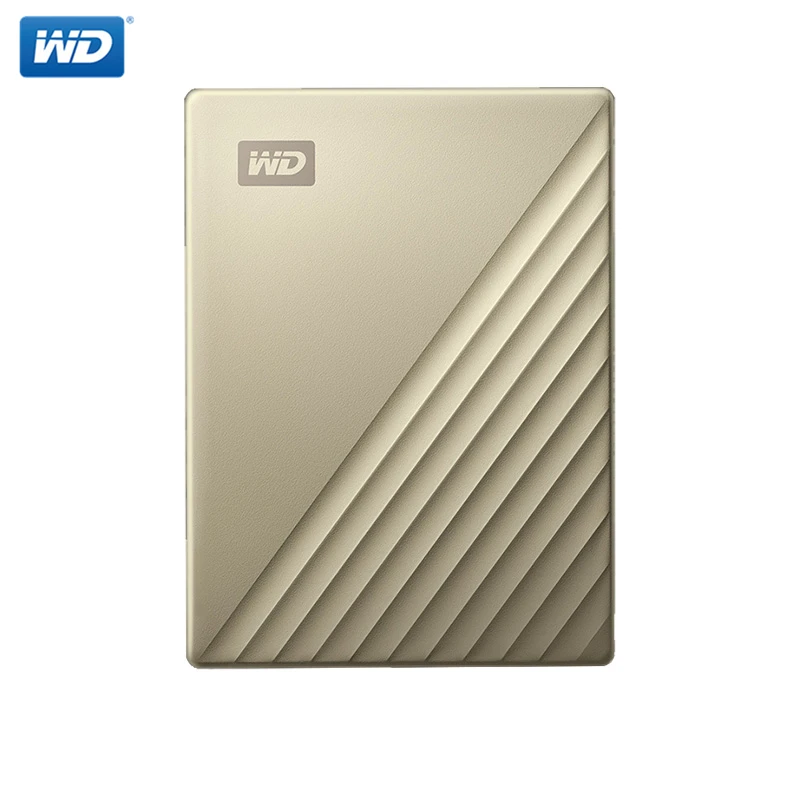 Gold Western Digital 1 ТБ 2 ТБ 4 ТБ WD My Passport Ультра внешний жесткий диск USB-C 256-AES портативное шифрование жесткого диска для Windows Mac - Цвет: Gold