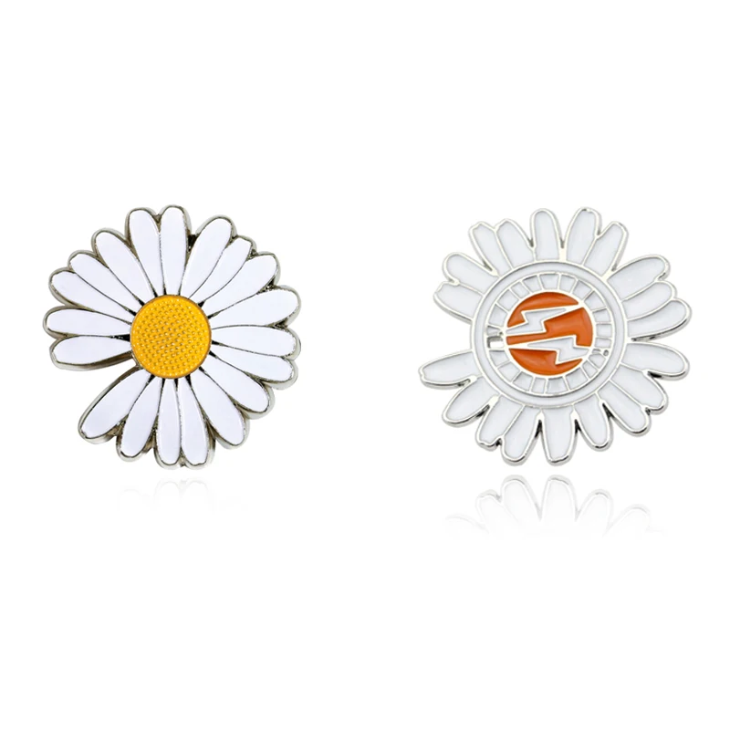 Новая модная Маргаритка эмалевые броши в виде цветка с воротником иглы мелким