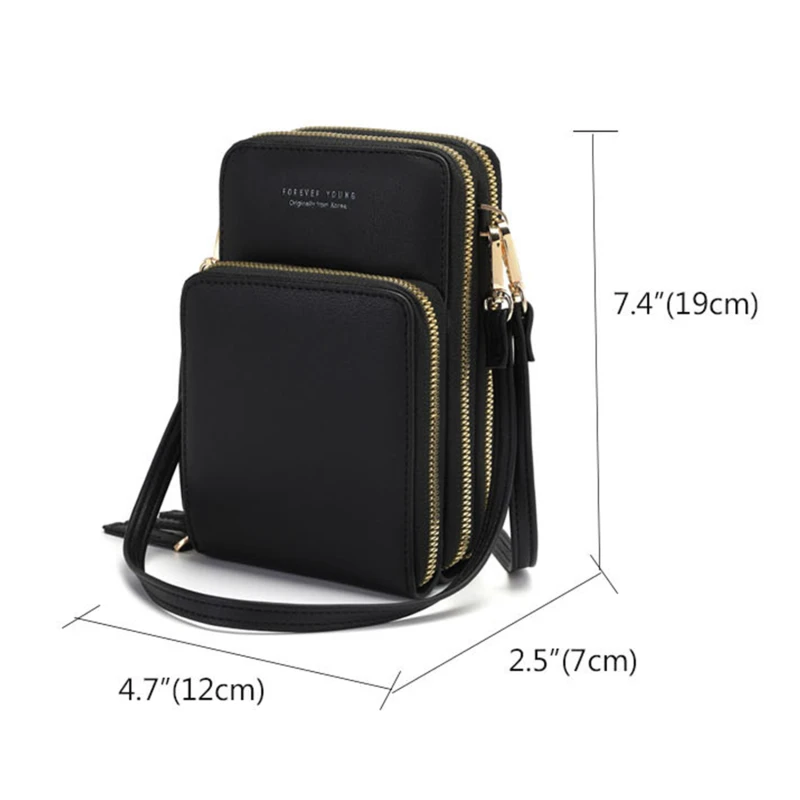 

Women Multi-functional Mini Crossbody Shoulder Bags Touchable Cell Phone Pocket Card Purse Ladies Small Bag Female Messenger Bag