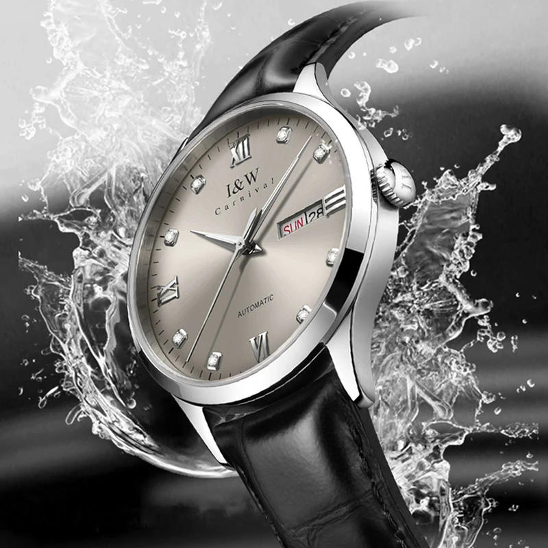 IW Fashion Business Women Mechanical Watches Shaped Dial Elegant Fashionable Casual Wristwatches Automatic  Leather Strap Watch enlarge