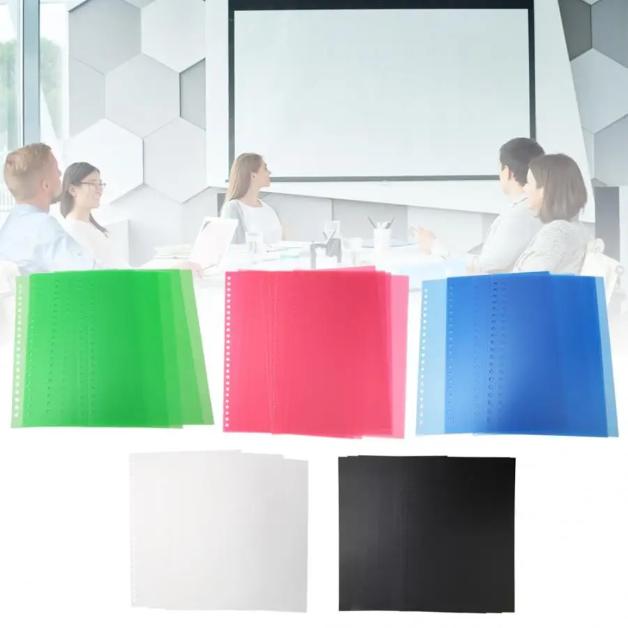 10PCS A4 / A5 / B5 Transparent PP Binding Film Cover Puncher Document Folders Ket