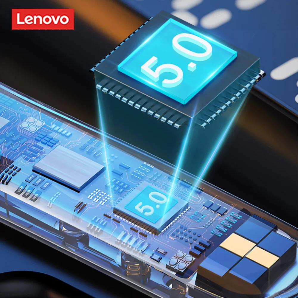 Беспроводные наушники Lenovo QT81 Bluetooth 5 1 управление ии игровая гарнитура стерео бас