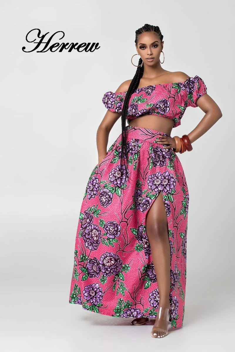 2021 летние африканские платья для женщин с цветочным принтом Дашики базин женская