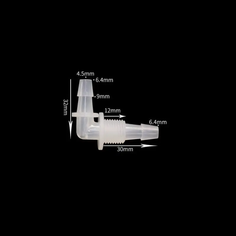 

6.4mm to 1/4'' BSPP Male Thread to 6.4mm Plastic Elbow Pipe Fitting Pagoda Barbed Bulkhead Equal Hose Connector Tube Joint