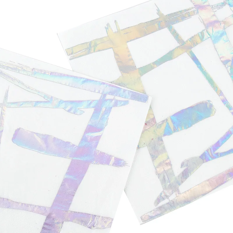 

16pcs Disposable Iridescent Silver Paper Napkins Birthday Wedding Party Decration Tableware Supplies Eco-Friendly