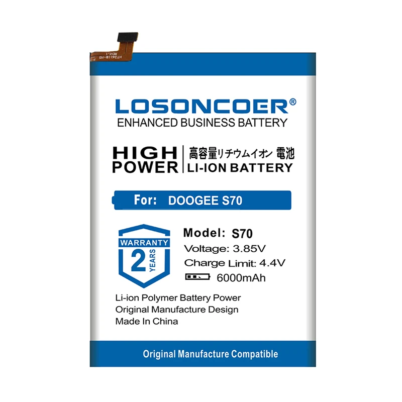 Сменный аккумулятор LOSONCOER S70 для смартфона DOOGEE / Lite 6000 мАч|Аккумуляторы мобильных