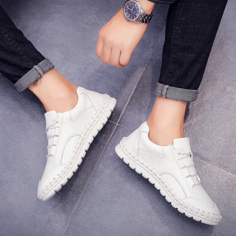 Мужские повседневные кожаные туфли мужские лоферы из натуральной кожи деловая