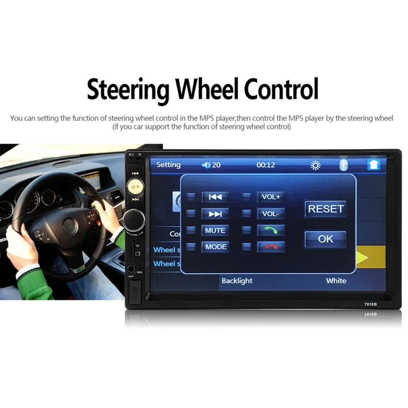 7010B 2 Din автомагнитола 7 дюймов плеер Mp5 контактный экран Bluetooth мультимедийное