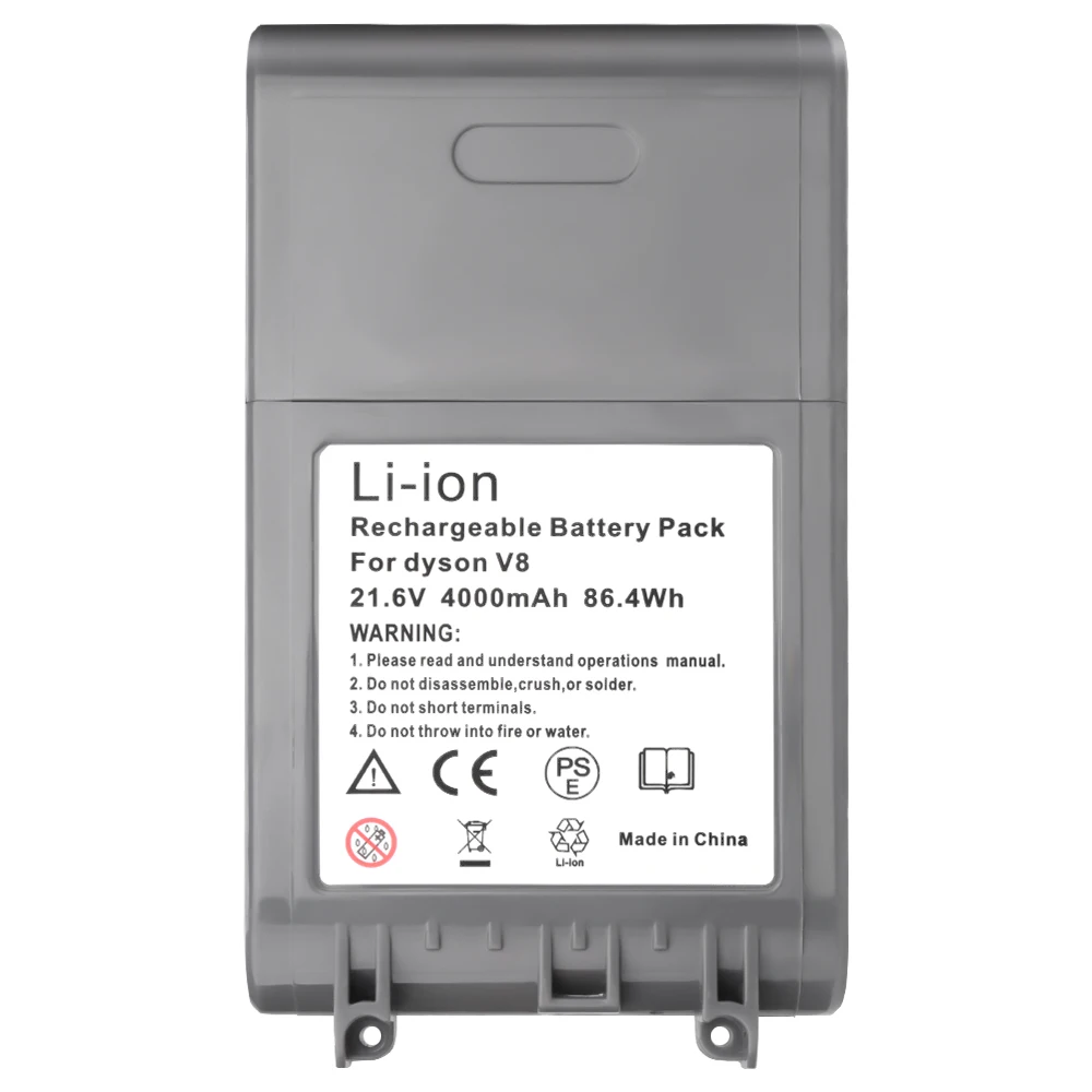 4000mAh 21.6V Battery For Dyson V8 Absolute Animal Li-ion SV10 Vacuum Cleaner Rechargeable BATTERY L70 |