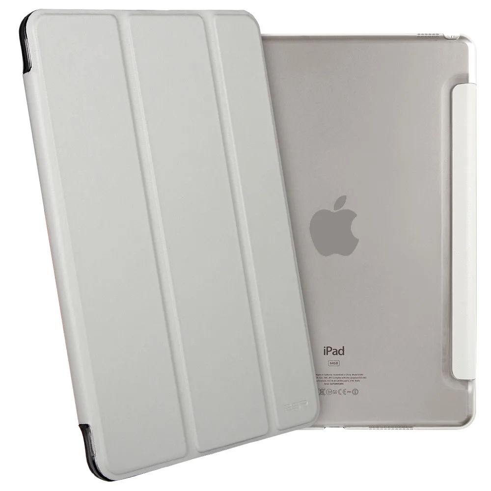 Для iPad Pro 9,7 чехол, ESR Smart Cover с складываются в три раза, подставка для Apple iPad Pro 9,7 дюйма чехол из искусственной кожи A1673/A1674/A1675 - Цвет: Sliver Grey