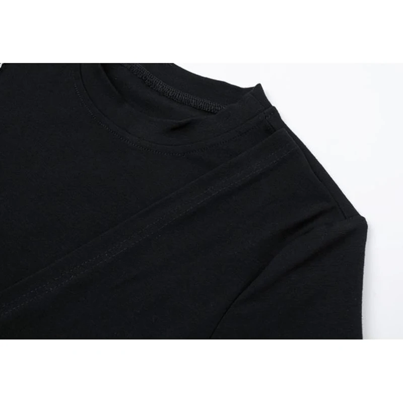 

2021 New Fashion Women T Shirt Summer Streetwear Crop Tops Short Sleeve Cut-Out Chain Design Casual Sexy Slim E Girl Clothes