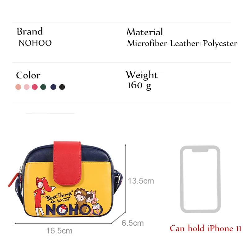 Детская сумка на плечо NOHOO Водонепроницаемая мини мессенджер маленькая