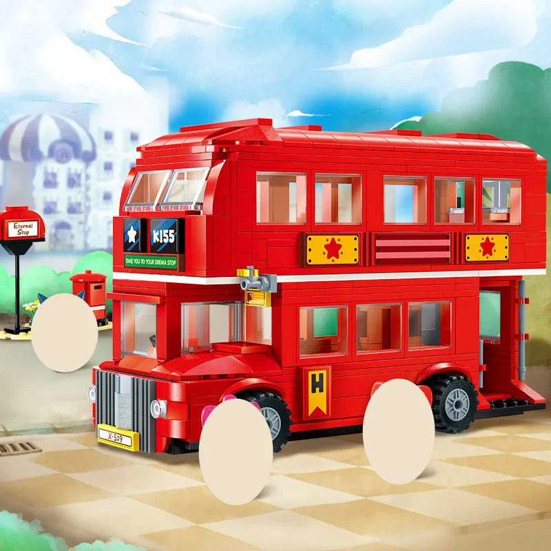 Развивающий конструктор с двухэтажным автобусом Просвещение Али совместим 2019