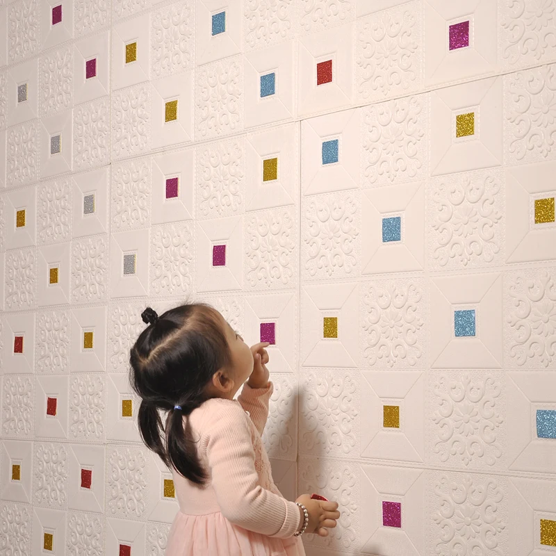 

3D Brick Wall Stickers Living Room Decor Foam Waterproof Self Adhesive Wall Covering Wallpaper For TV Background Kids Room