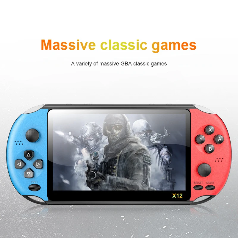 

X12 5.1 Inch Handheld Portable Game Console Dual Joystick 8GB Preloaded 1500 Free Games Support TV Out Video Game Machine