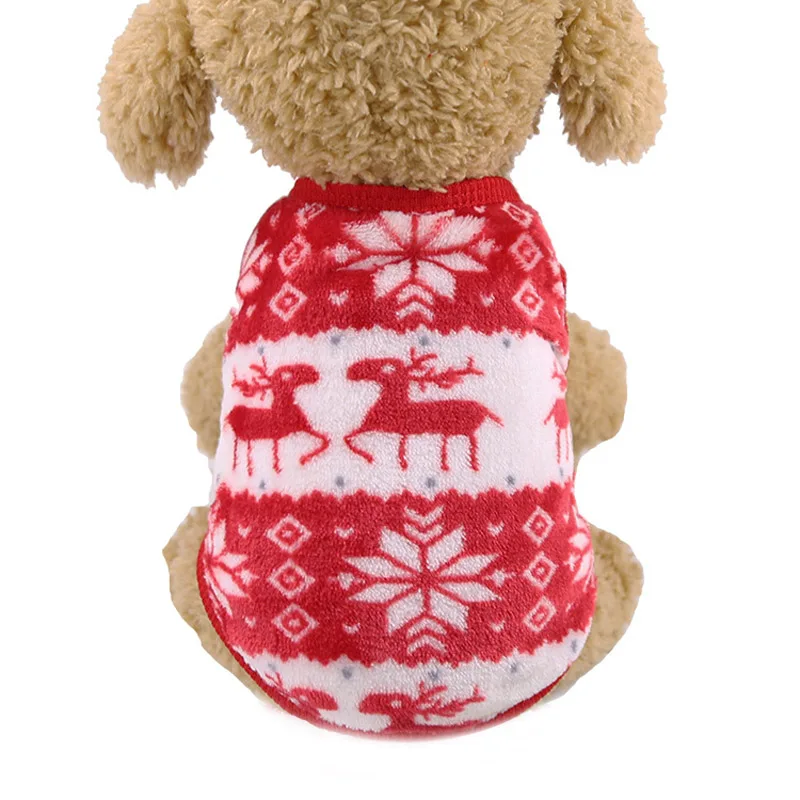 Pawstrip маленькая собака одежда теплое зимнее пальто для собак из хлопкового флиса Одежда для щенков щенок жилет Костюмы французский для бульдога Чихуахуа XXS-XL - Цвет: Red Deer