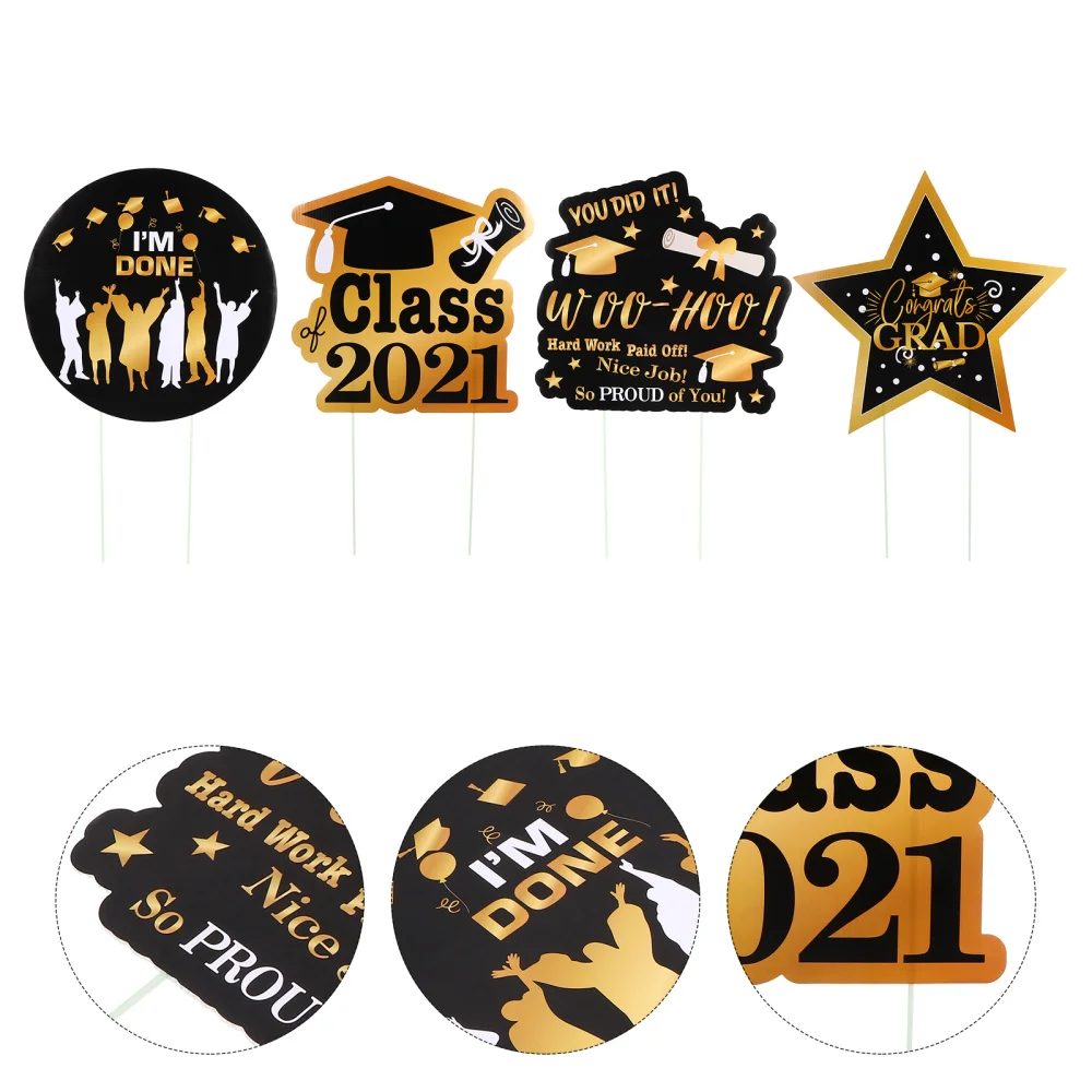 

4pcs Graduation Garden Yard Signs Outdoor Party Decorative Lawn Signs