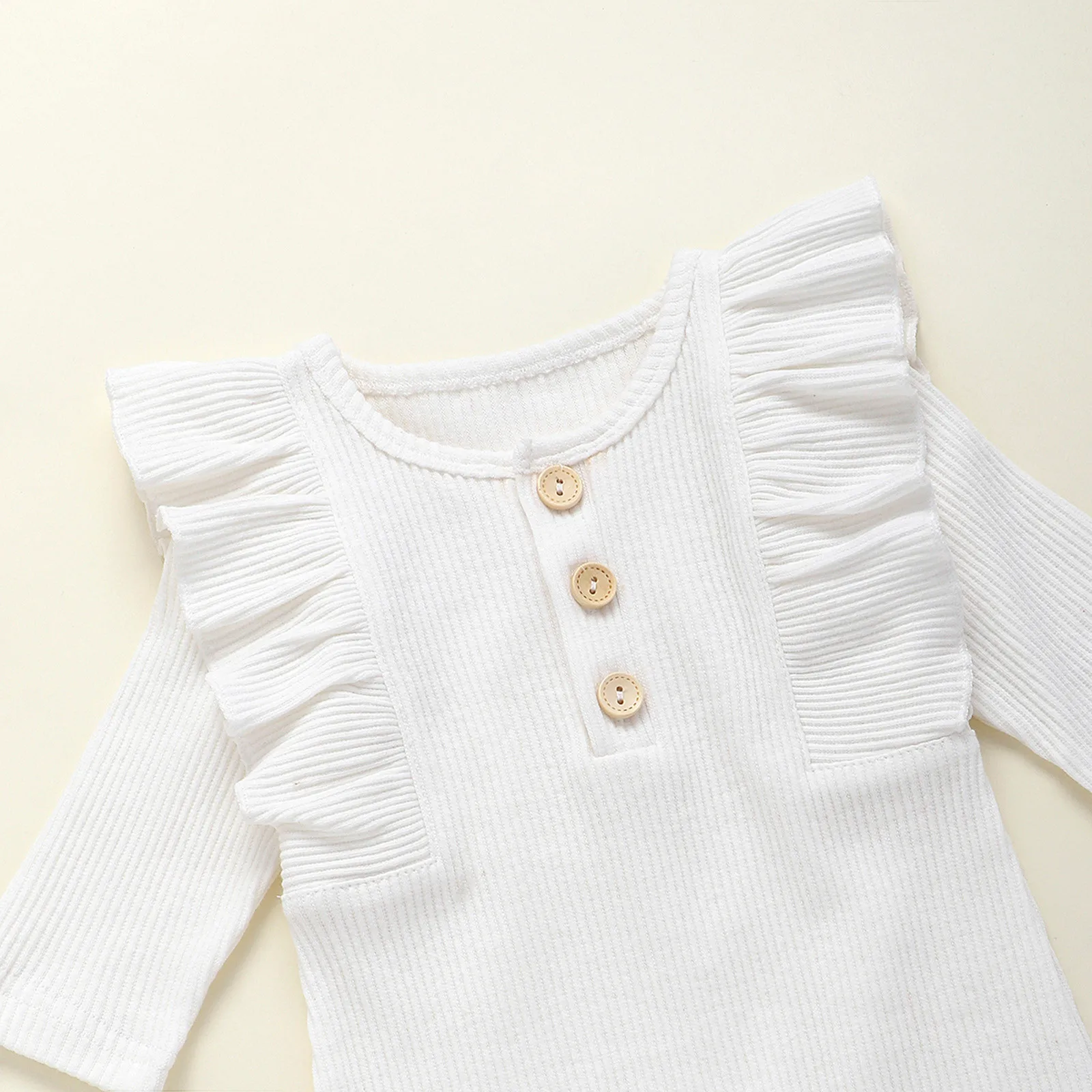 

Adorable Newborn Infant Baby Boys Girls Long Sleeve Solid Ruffles Romper Jumpsuit Cotton Infant Body Long Sleeve Baby Clothes