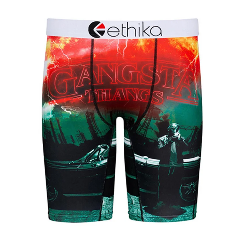 

2022 Ethika крутое Стильное мужское нижнее белье, однотонные боксеры, спортивные сексуальные пляжные мужские боксеры с принтом, трусы Ethika