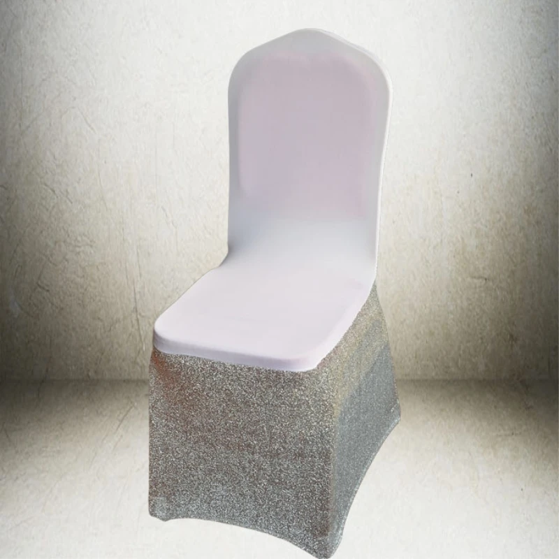 6 дешевые универсальные Свадебные белые Серебряное кресло Чехлы для ресторанов и
