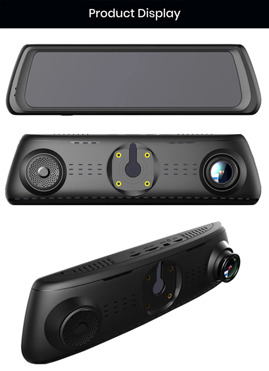 WHEXUNE 4G Автомобильный видеорегистратор Android Touch ADAS Dash Cam Автомобильное зеркало заднего вида 10 дюймов видеорегистратор двойной объектив gps навигатор рекордер WiFi