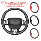 GERAYBU изготовленный на заказ кожаный чехол рулевого колеса автомобиля ручной работы для Renault Megane 3 2009-2014 Scenic 2010-2015 Fluence ZE 2009-2016
