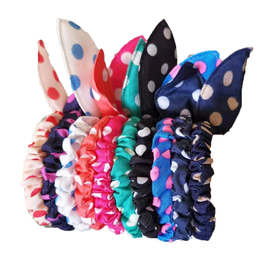 

10PCS New Fashion Girls Hair Band Mix Styles Polka Dot Bowknot Rabbit Ears Elastic Ropes Ponytail Holder for Woman Headwear