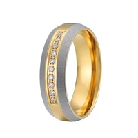 unique 2019 wedding rings bicolor 316l stainless steel zirconia rings